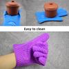 1 Pair Silicone Heat Resistant Gloves Non-Slip Baking Mitts Oven Microwave Safe Ergonomic Design Roasting BBQ Kitchen Tools 500℃