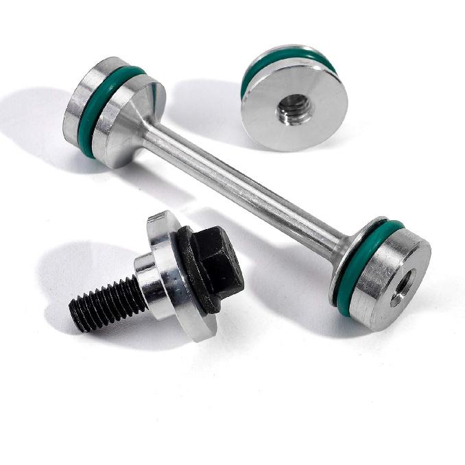3mirrors UPGRADE Billet Aluminum Oil Diverter Barbell w/DOUBLE O-rings, Oil Tube Hold Down, Front Gallery Plug Compatible with GM LS Engines, Better