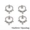 10 stk flere hull sølv sinklegering anheng for smykkekomponenter gjør DIY øredobber halsbånd armbånd