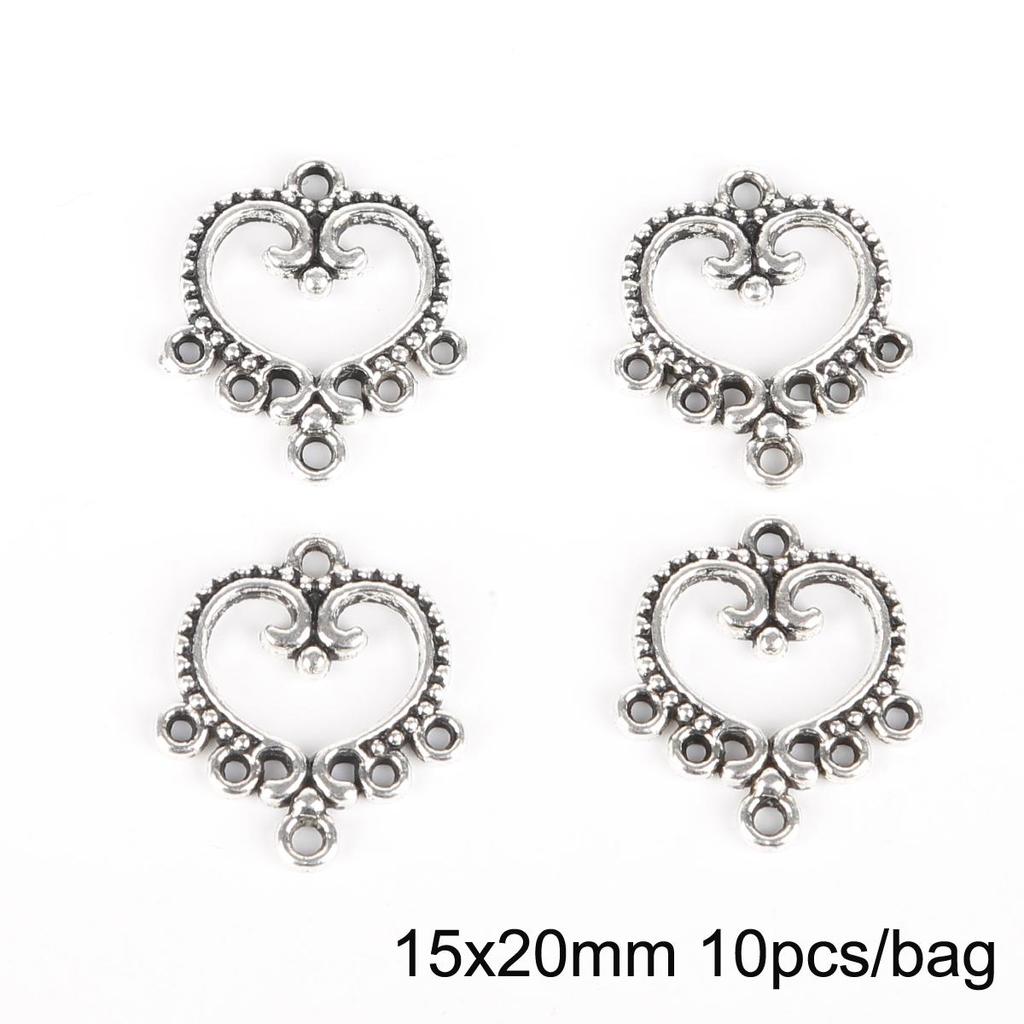 10 stk flere hull sølv sinklegering anheng for smykkekomponenter gjør DIY øredobber halsbånd armbånd