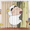 Crayon Shin-chan 3D Digital Print Curtains Cartoon Window Blackout Curtain Bedroom Fashion Style Home Decor Cute Anime Findings
