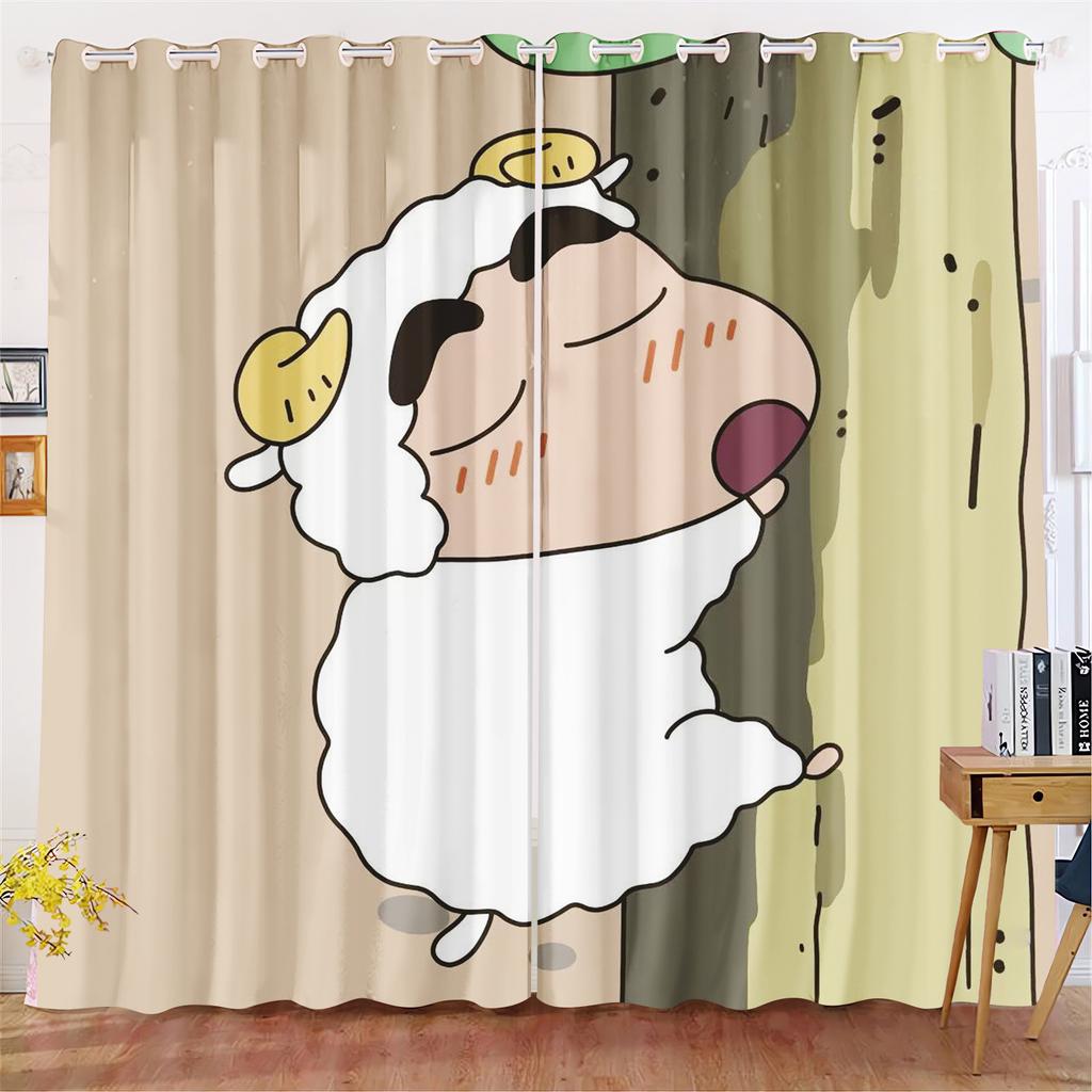 Crayon Shin-chan 3D Digital Print Curtains Cartoon Window Blackout Curtain Bedroom Fashion Style Home Decor Cute Anime Findings