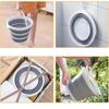 10L Foldable Bucket with Strong Folding Gallon Silicone Bucket Flexible, Sturdy Handle for Hiking, Backpacking, Camping, Outdoor