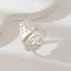 Unique Mystical Masked Face Ring Metal Silver Color Goth Style Ring Fashion Open Rings  Party