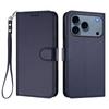 Suitable for iPhone 17E, leather-textured solid color business case, Apple 16 card slot hand strap flip cover protective case