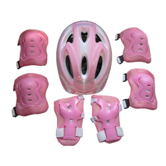 7Pcs/ Set Kids Safety Knee Pad Wear Resistant Sweat Absorption Accessory Cycling Helmet