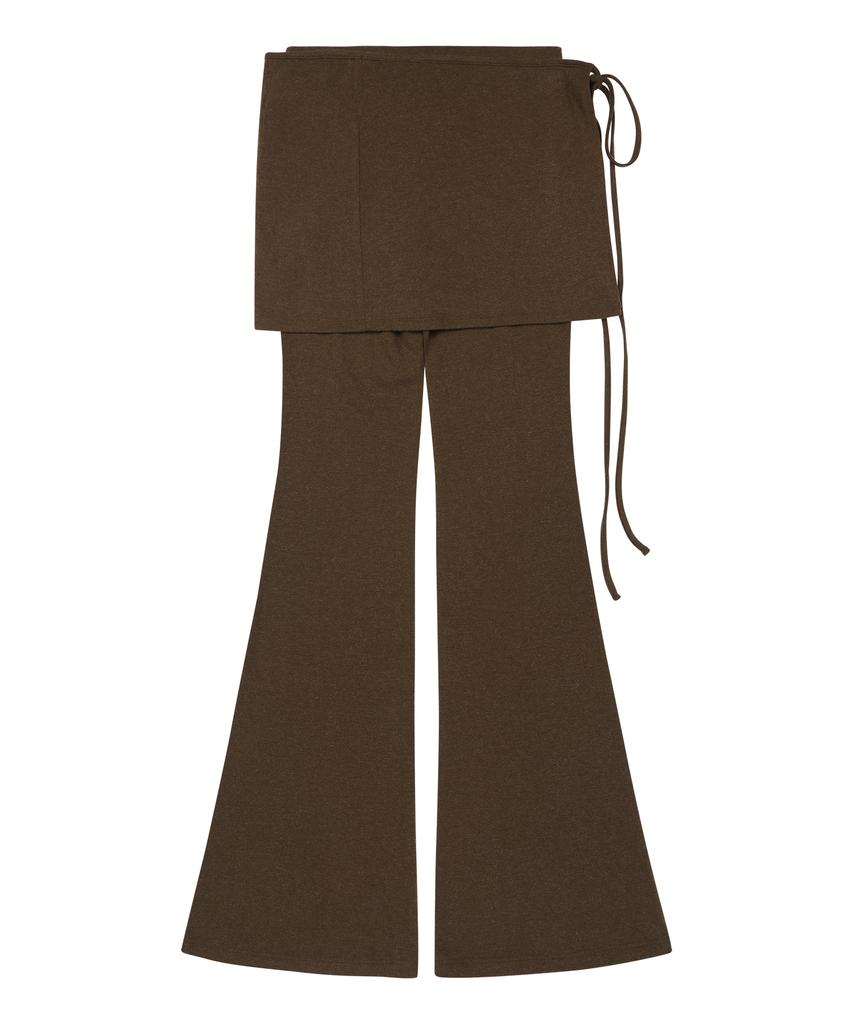 SUNDAY FRUIT MARKET W) Soft Flare Pant Set Brown