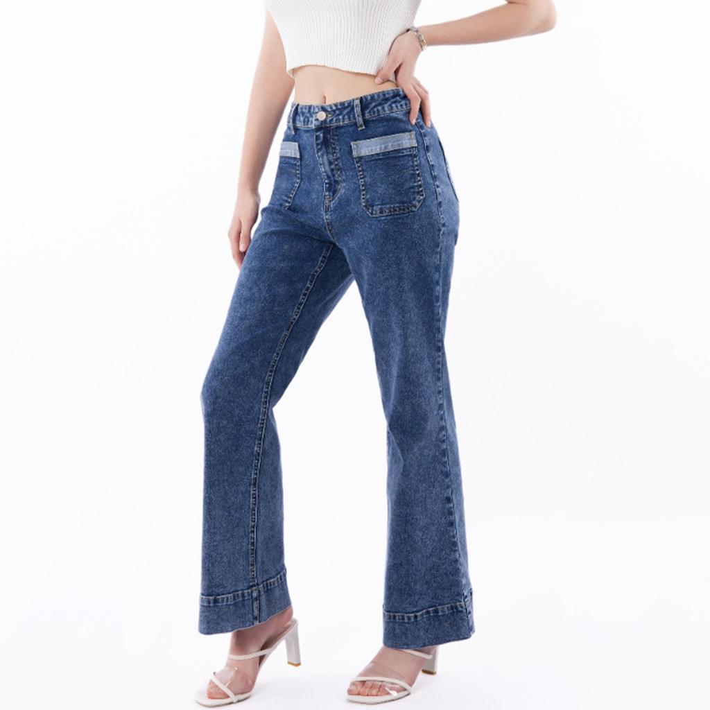 Women's European And American Style Fashionable And Versatile High Waist Wide Leg Jeans