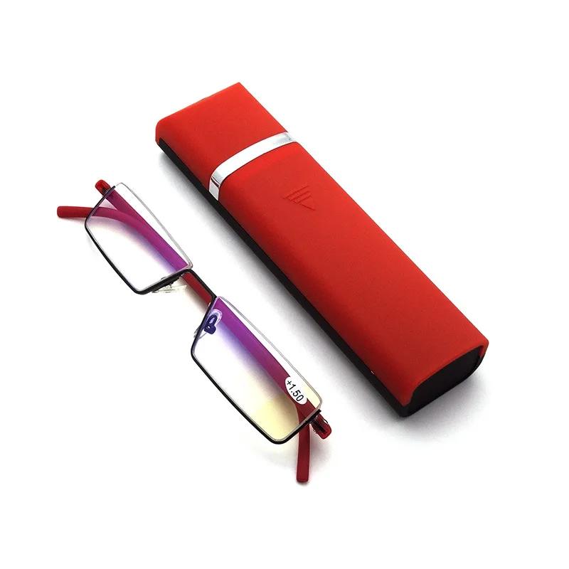 

TR90 Presbyopic Glasses Man Blue Light Reading Glasses Men Metal Square Glasses for Sight Large Lenses Oculos 0+1.75+2.25+4.0 +300 красный