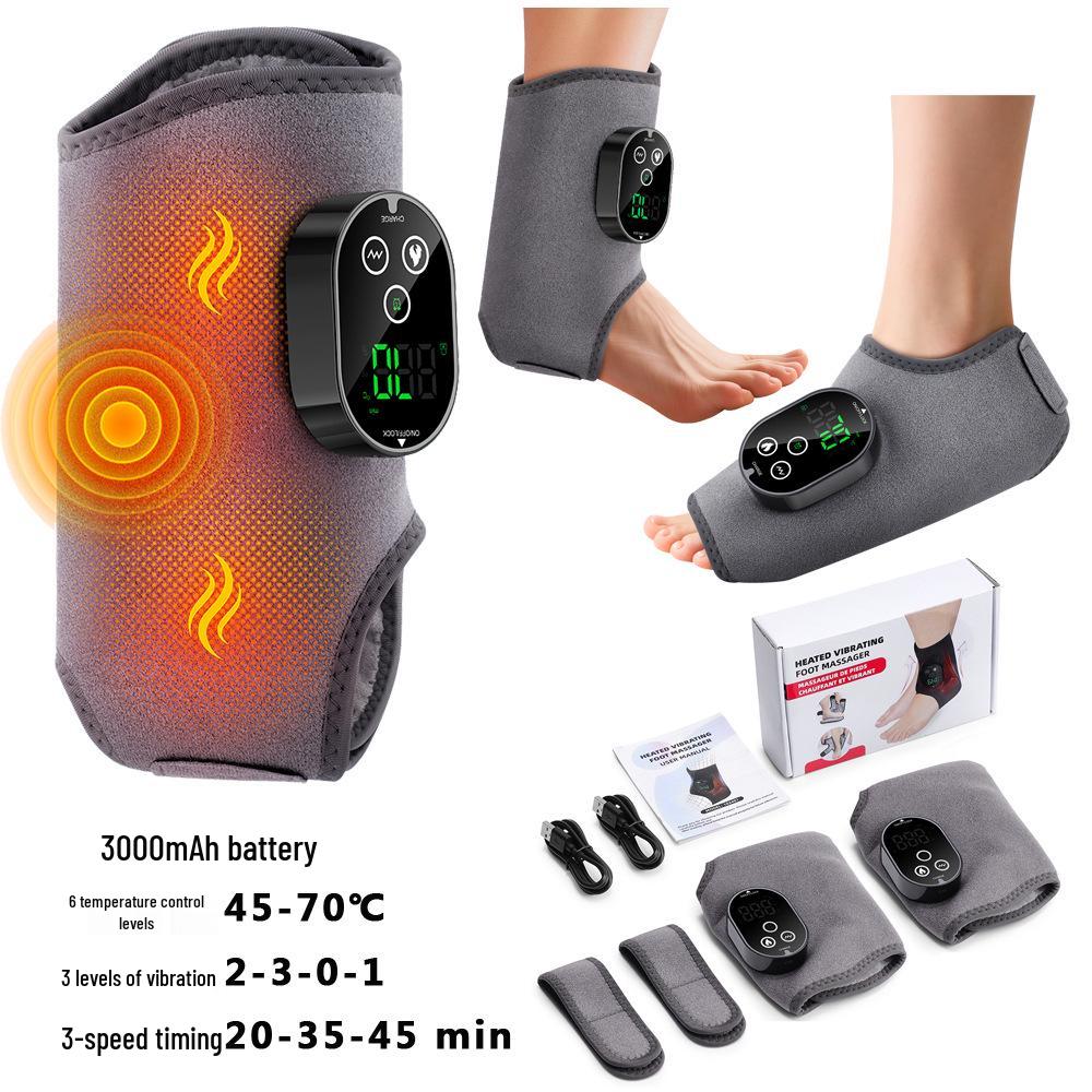 Ankle & Foot Electric Vibration Massager with Heating & Hot Compress for Home Therapy
