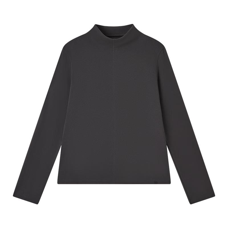 Cottonsmith Women's Ribbed Long-Sleeve Mock Neck T-Shirt