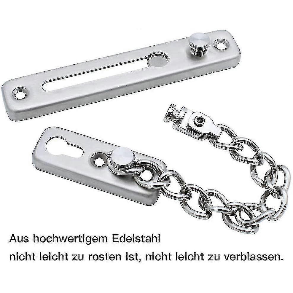 Stainless Steel Front Door Chain Heavy Duty Door Lock Sliding Chain, 2 Pack Lock Chain Door Chain Latch Extra Thick Door Chain Safe for Home Apartment