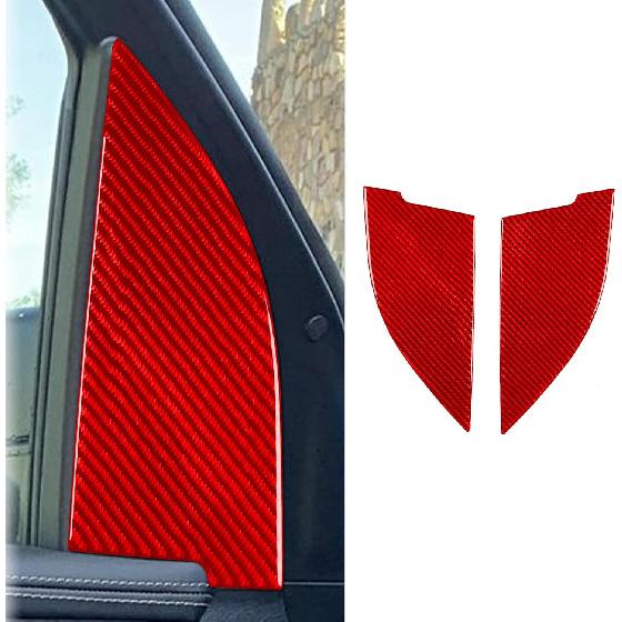 4pcs Carbon Fiber Car Window Lift Switch Cover Stickers Compatible with Dodge RAM 1500/2500/3500 2019-2023 Crew Cab, Door Glass Control Panel Trim