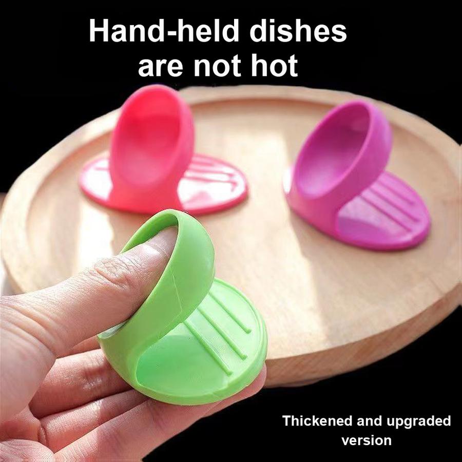 Silicone Heat-Resistant Finger Cots Thick Gloves for Kitchen Microwave Oven Bowl Spoon Clip