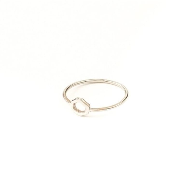 Felt&Son Small Heptagon Line Ring (14k Gold)
