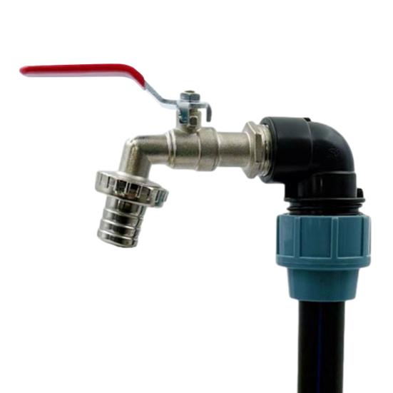 IBC 3/4" Outlet Tap IBC Adapter for 1000L Rainwater Tank Tap Stopcock with 25cm Extension Tube IBC