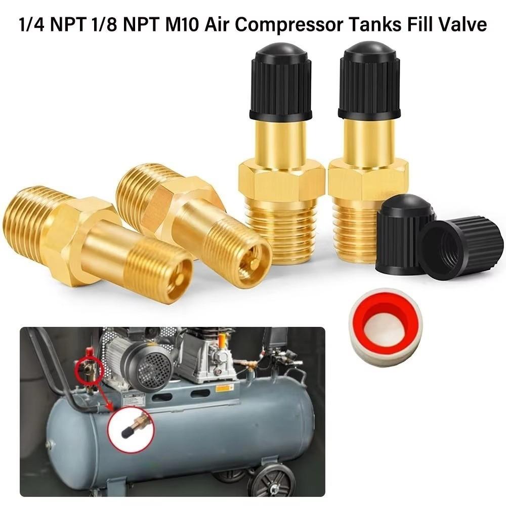 Male Threaded Connection Air Tank Fill Valve Brass Automobile Tire Valve Core Air Compressor Tanks