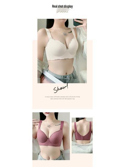 Plus Size Seamless Push-Up Bra with Side Support - Anti-Sagging for a Smaller Look