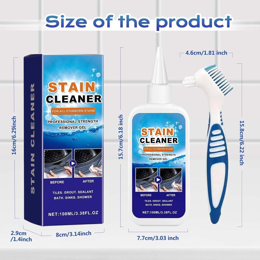 Home Stain Remover Gel, 2025 New 100ml Grout Cleaner, Washing Machine Cleaner for Washing Grouts, Tiles, Refrigerator, Windows, Bathroom