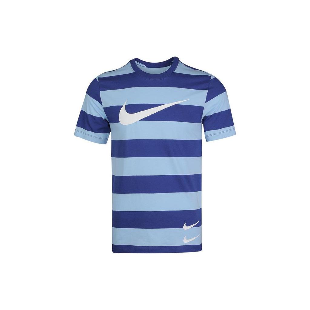 Nike Swoosh Stripe Short Sleeve T-Shirt Men Tops Blue CQ5197-436