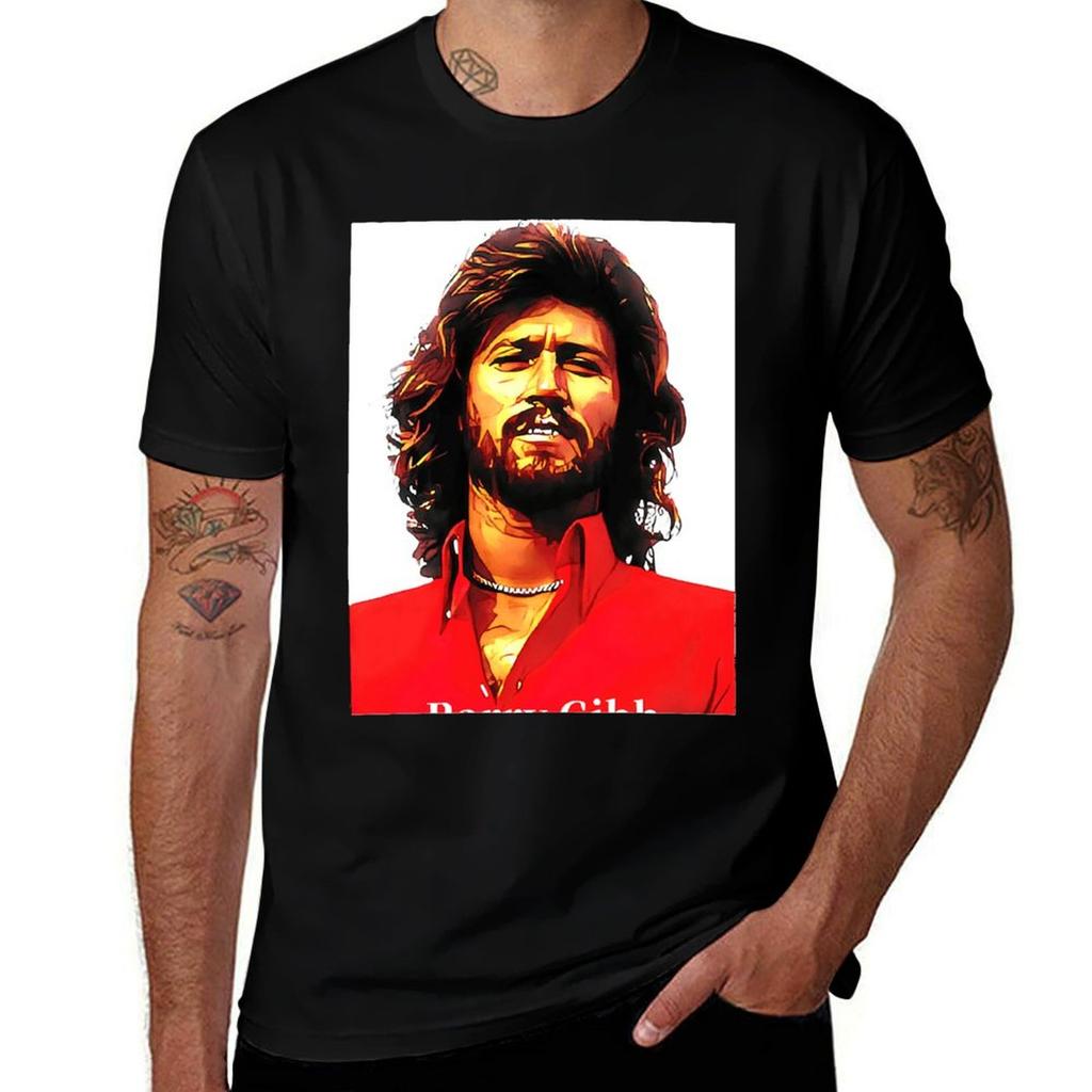 Barry Gibb Klassisches T-Shirt T-Shirts für Mann Slim Fit Anime T-Shirts für Mann T-Shirt Mann Baumwolle T-Shirt