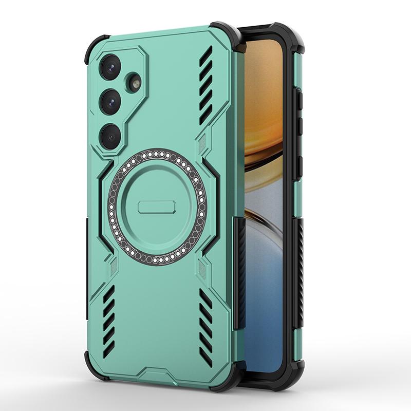 KEYSION Hollow Heat Dissipation Case for Samsung A55 5G Silicone+PC Magnetic Cooling Shockproof Phone Cover for Galaxy A55 5G