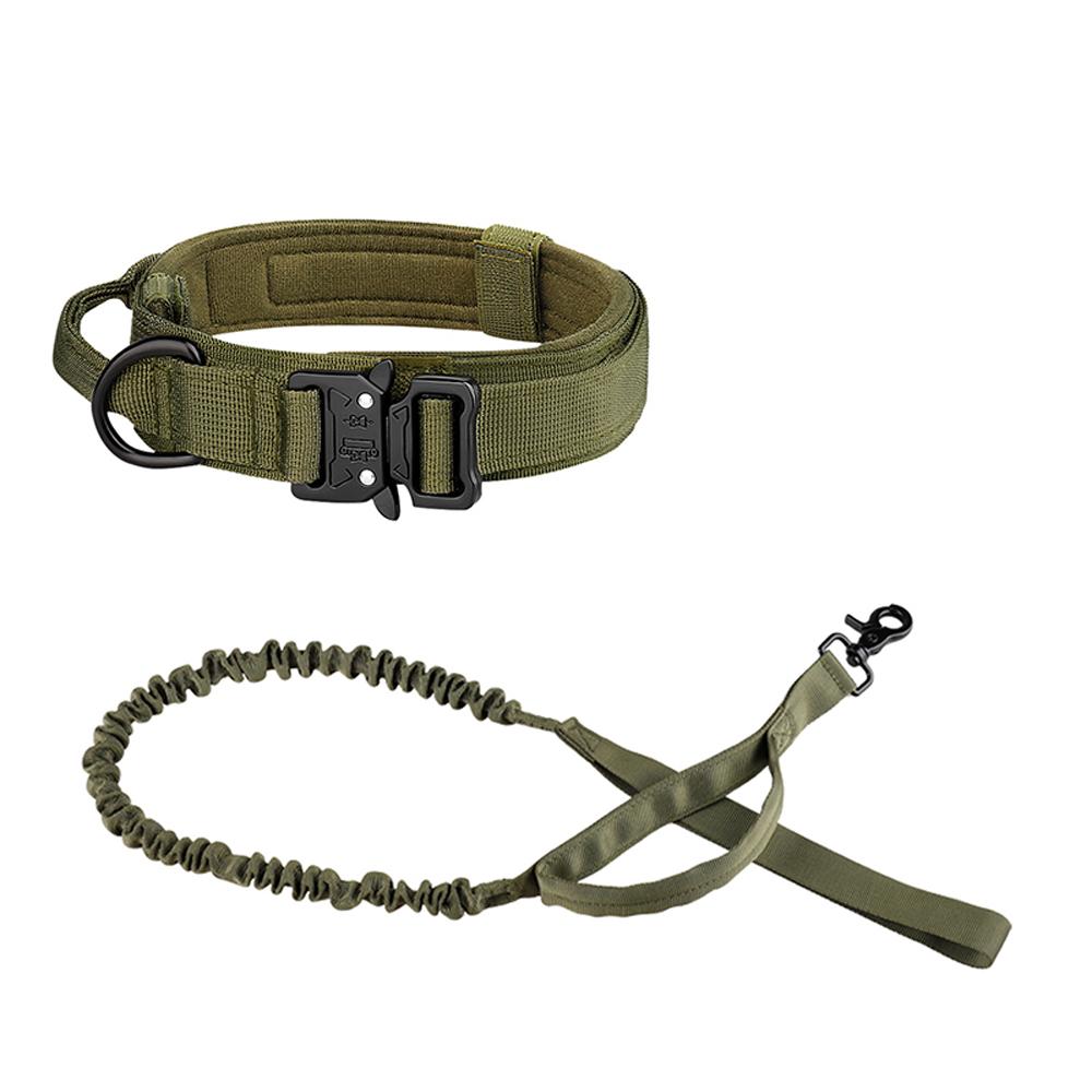 Dog Collar Durable Tactical Leash Set Adjustable Pet Collar Leash Medium Large Dog German Shepherd Training Accessories XL