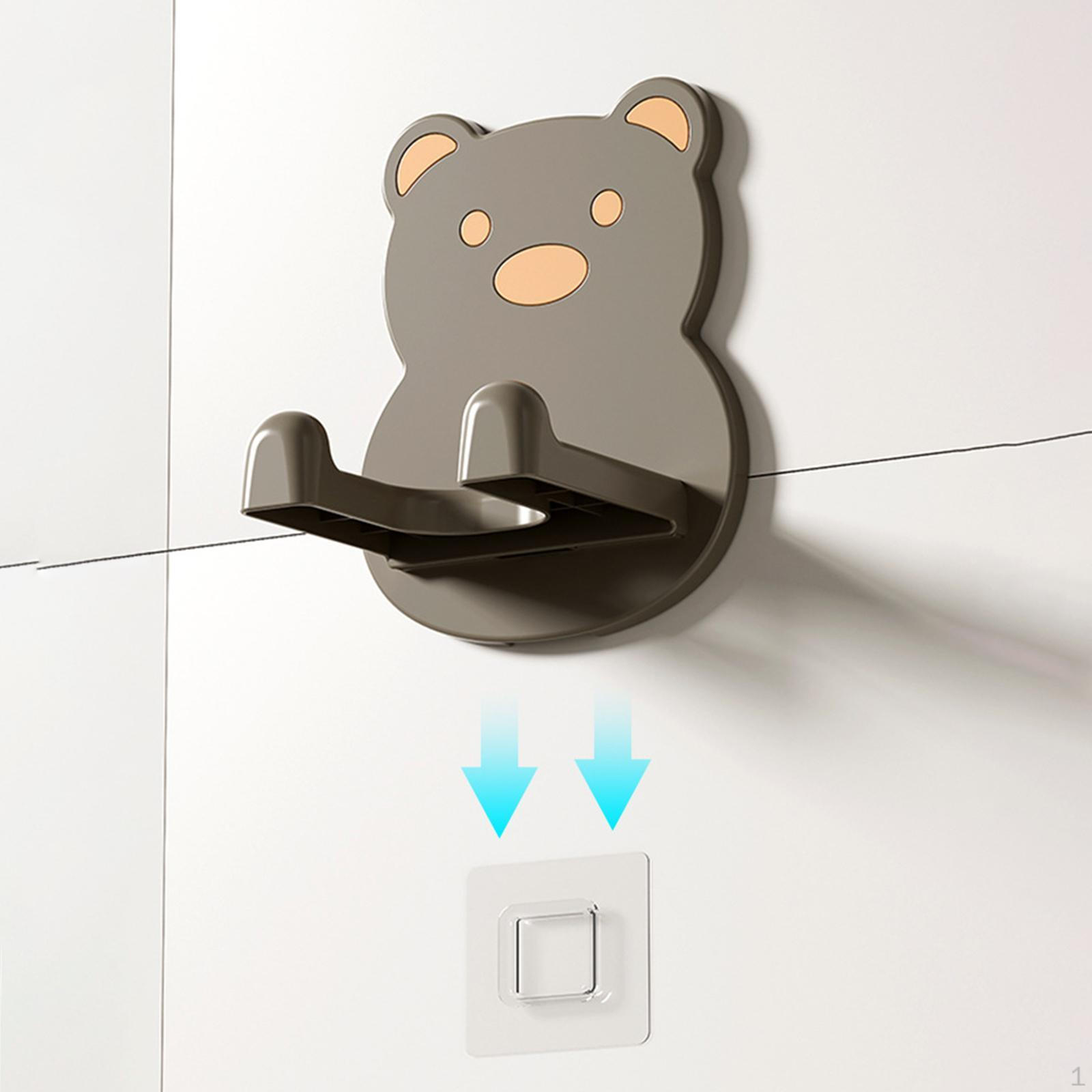 

Wall Mount Blow Dryer Holder Hair Rack Hanger Organizer for Shower Room коричневий