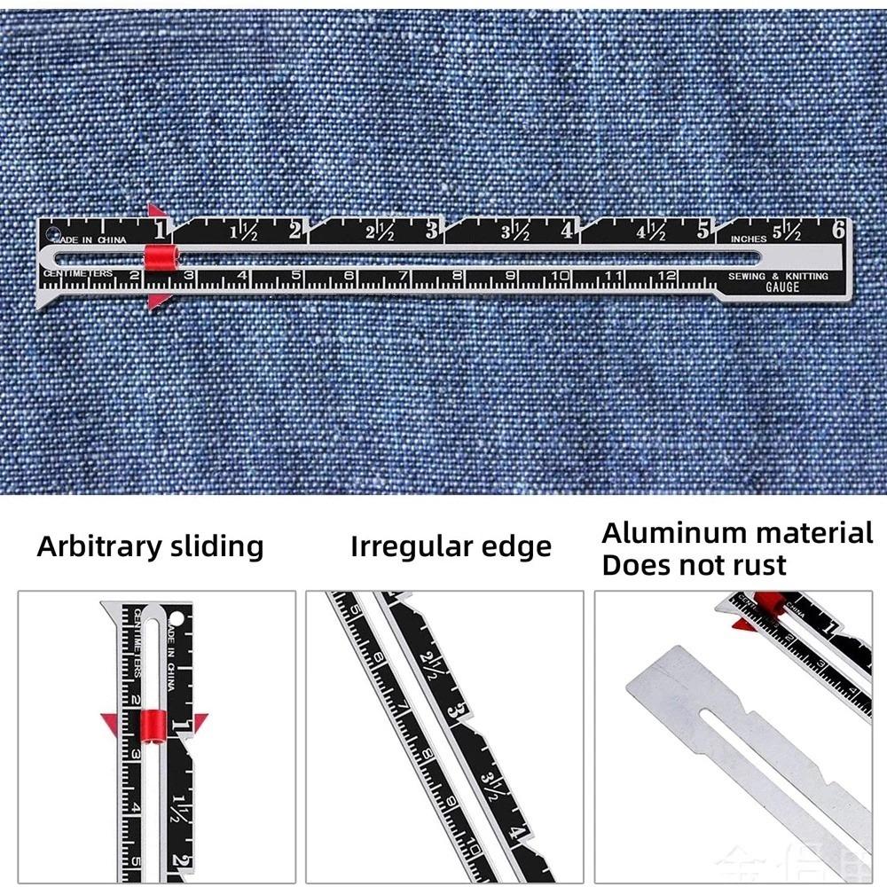 Ruler Patchwork Aluminum Seam Allowance Fixed Edge Diy Thickened Version Positioning Measurement Button Distance Parallel Line