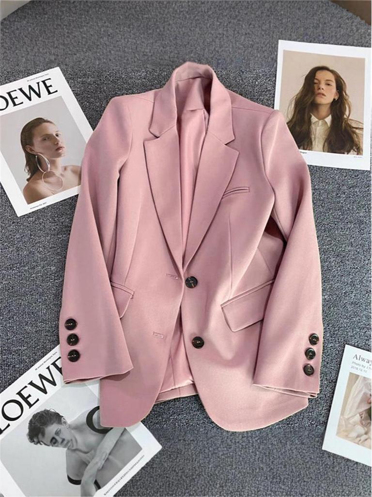 2025 Spring/Autumn Off-White Women's High-End Korean Style Versatile Suit Jacket for Casual & Commuting
