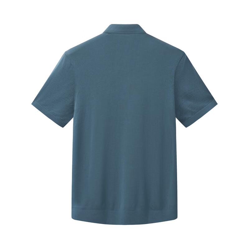 EMZ Erdos Men's 100% Pure Wool Short-Sleeve Polo Shirt