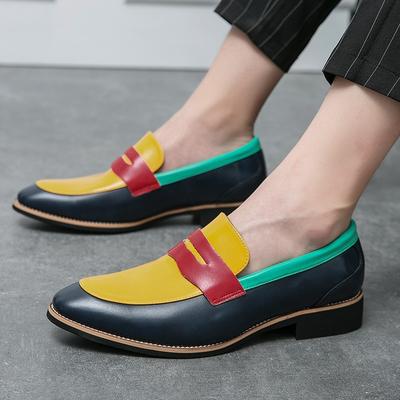 Fashion Men Formal Classic Designer Leather Shoes Fashion Mixed Color Penny Loafers Wedding Male Office Dress Casual Footwear