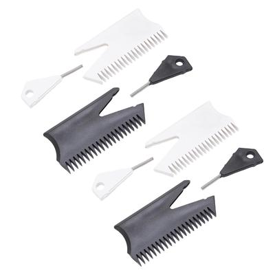 Surfboard Scraper PVC Surf Wax Comb Surfboard Wax Applicator Remover Maintenance Tool for Surfing Board 2 Black 2 White