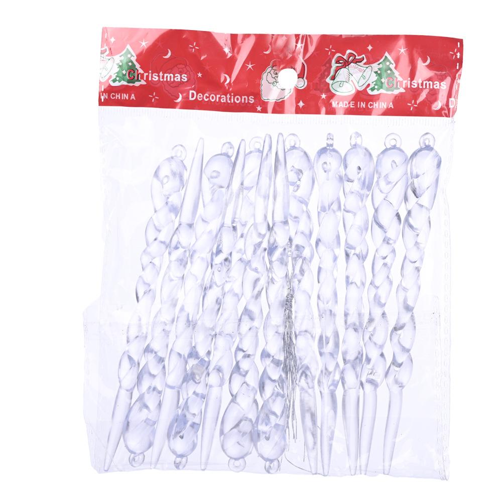 Christmas Crystal Ornaments Set for Tree, Clear Acrylic DIY Icicle Ornaments Christmas Hanging Crystal Snowflake Decorations , 12Pcs