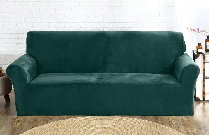 Cover For Sofa, 1-Seater Sofa, Green Velvet