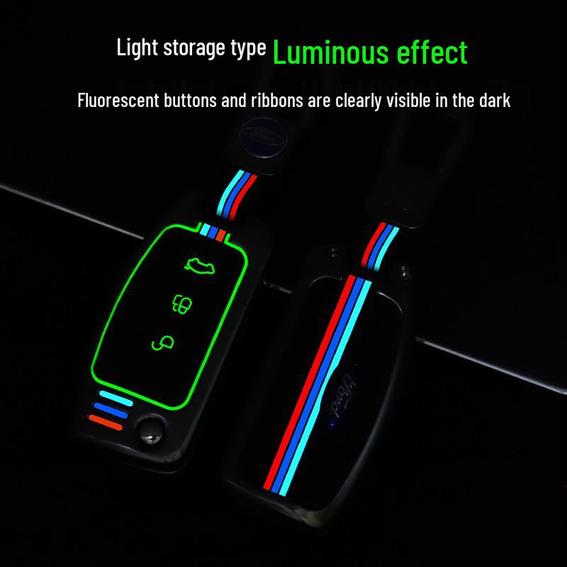 Ford Classic Focus Fiesta Key Cover - Car Protective Shell with Metal Buckle for Folding Key (Old Model & Ecosport)