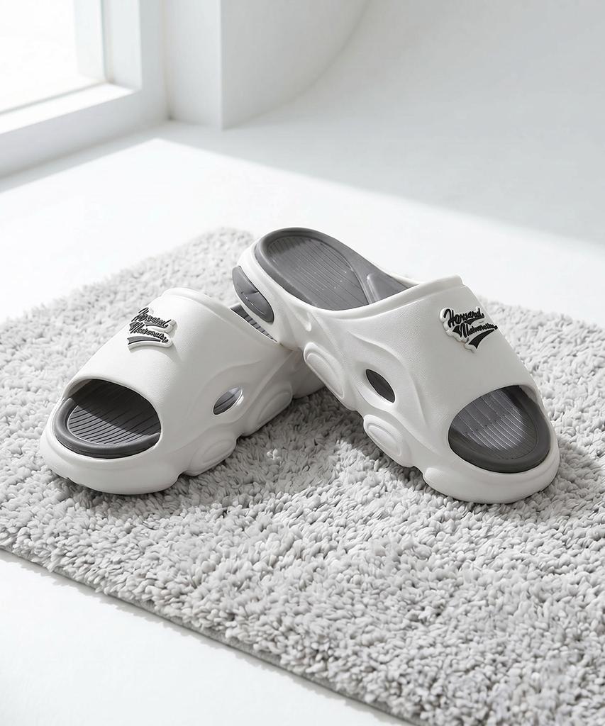 Harvard Shoes Kuda Unisex Double-Sole Cushioned Slippers White