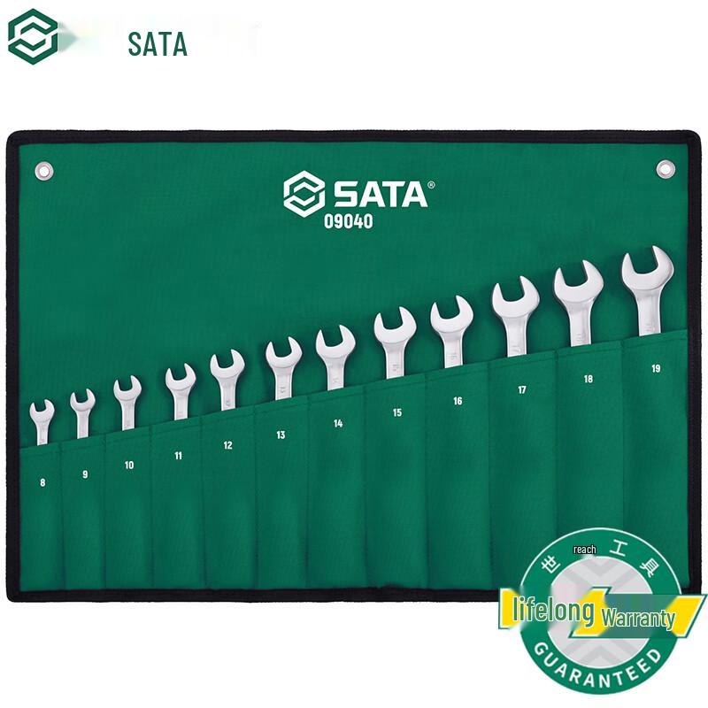 SATA 12-Piece Metric Fully Polished Combination Wrench Set 09040