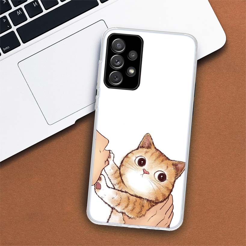 Küss Meine Liebliche Katze Kätzchen Handyhülle Für Samsung Galaxy A53 A52 A73 A72 A12 5G A13 A22 A23 A32 A33 A02S A03S A42 A43 A50S Coque