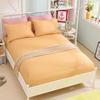 100% Cotton Solid Color Fitted Sheet Pure Cotton Skin Friendly Mattress Cover With Elastic Band 1 Pcs Queen King Bed Decoration