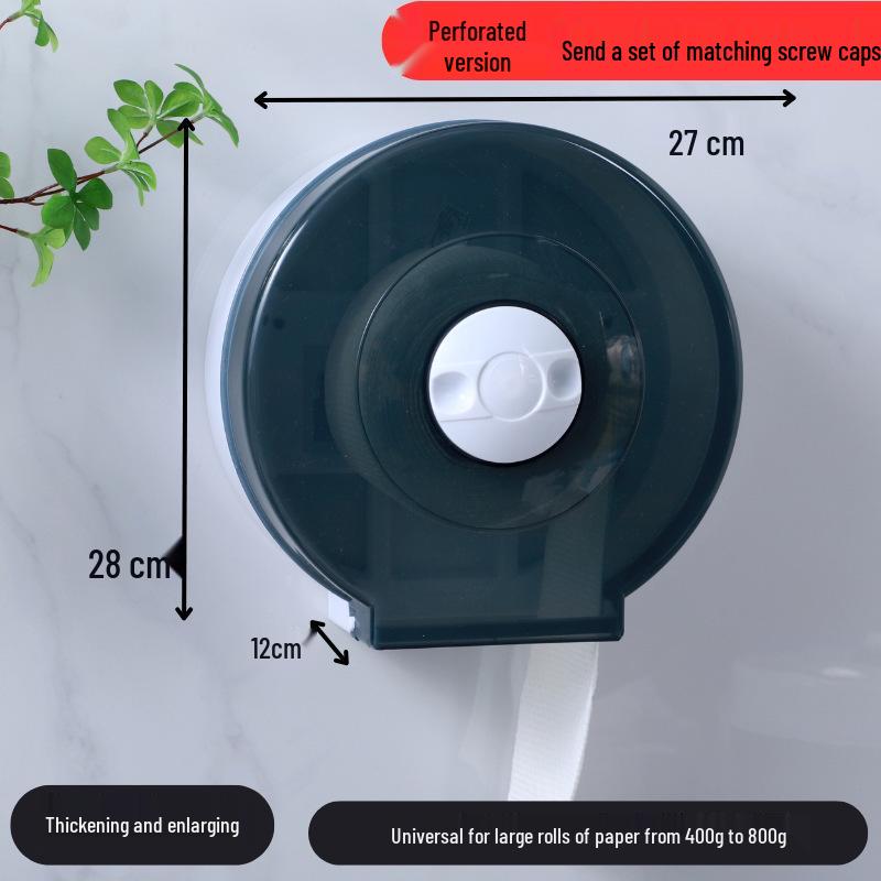 Wall-Mounted Waterproof Toilet Paper Holder for Large Rolls - Hotel and Home Use.