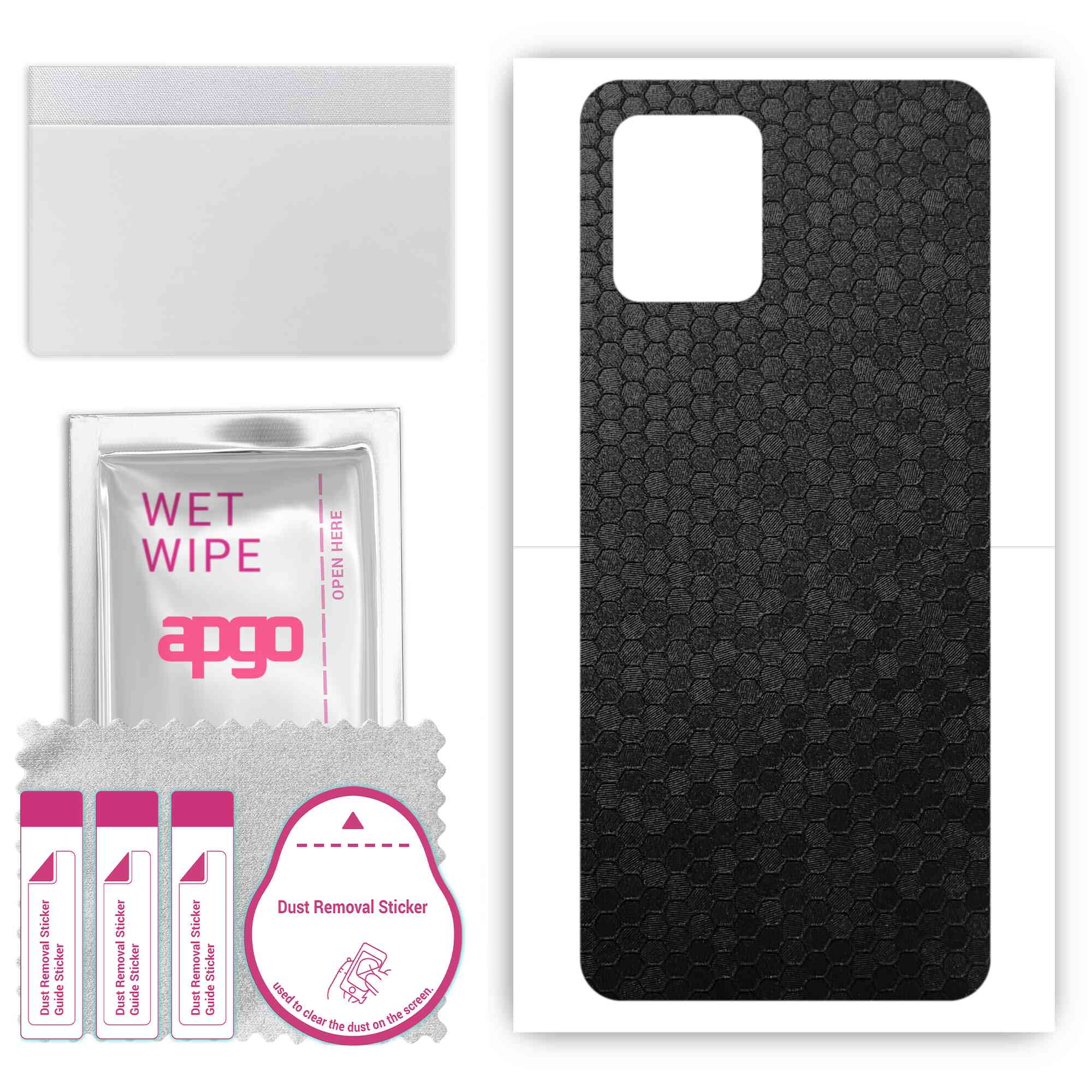 

apgo Protective Skin Sticker for the back compatible with Vivo Y10 T1, Wrap Film, Foil, Vinyl - Pattern Black Honeycomb
