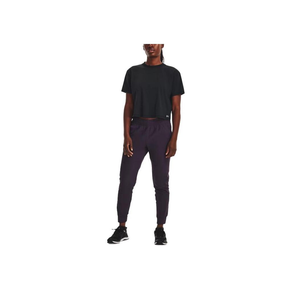 Under Armour Unstoppable Solid Color Elastic Waist Cuffed Sports Pants Women Pants Formal-Purple 1376926-541