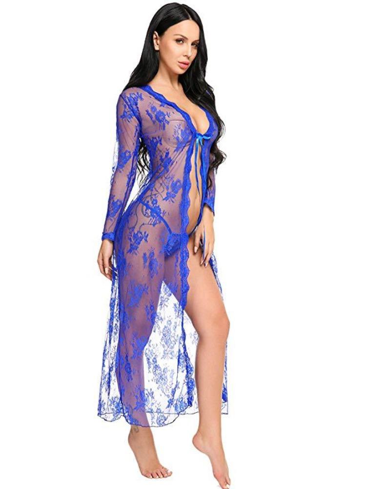 Sexy Women Secret Lingerie Transparent Ball Gowns Babydoll Evening Erotic Nightgown Temptation Long Underwear Nightdress