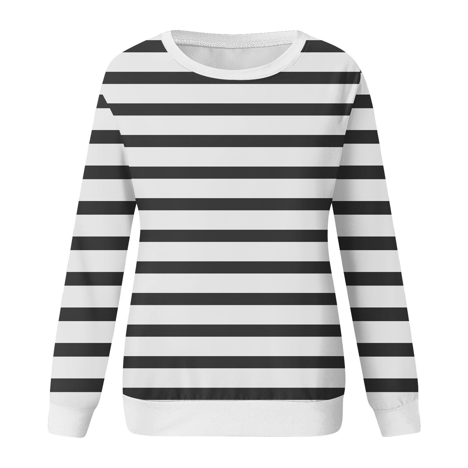 Женский повседневный модный пуловер с длинным рукавом и круглым вырезом с принтом M — фото 4