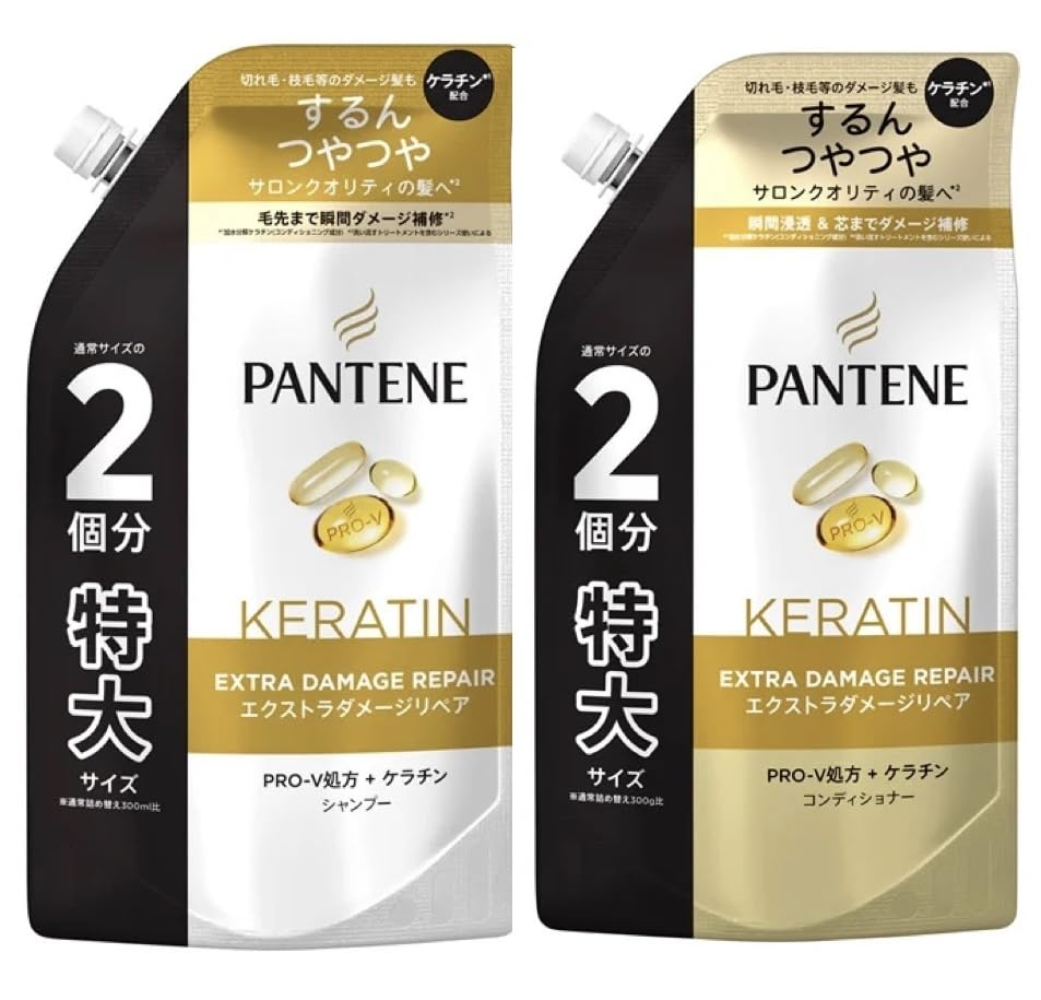 

[Оптовая продажа] PANTENE Шампунь для экстра-восстановления поврежденных волос 600 мл и Кондиционер 600 мл Запасной блок Большой объем Сверхбольшой размер 600 мл x 2
