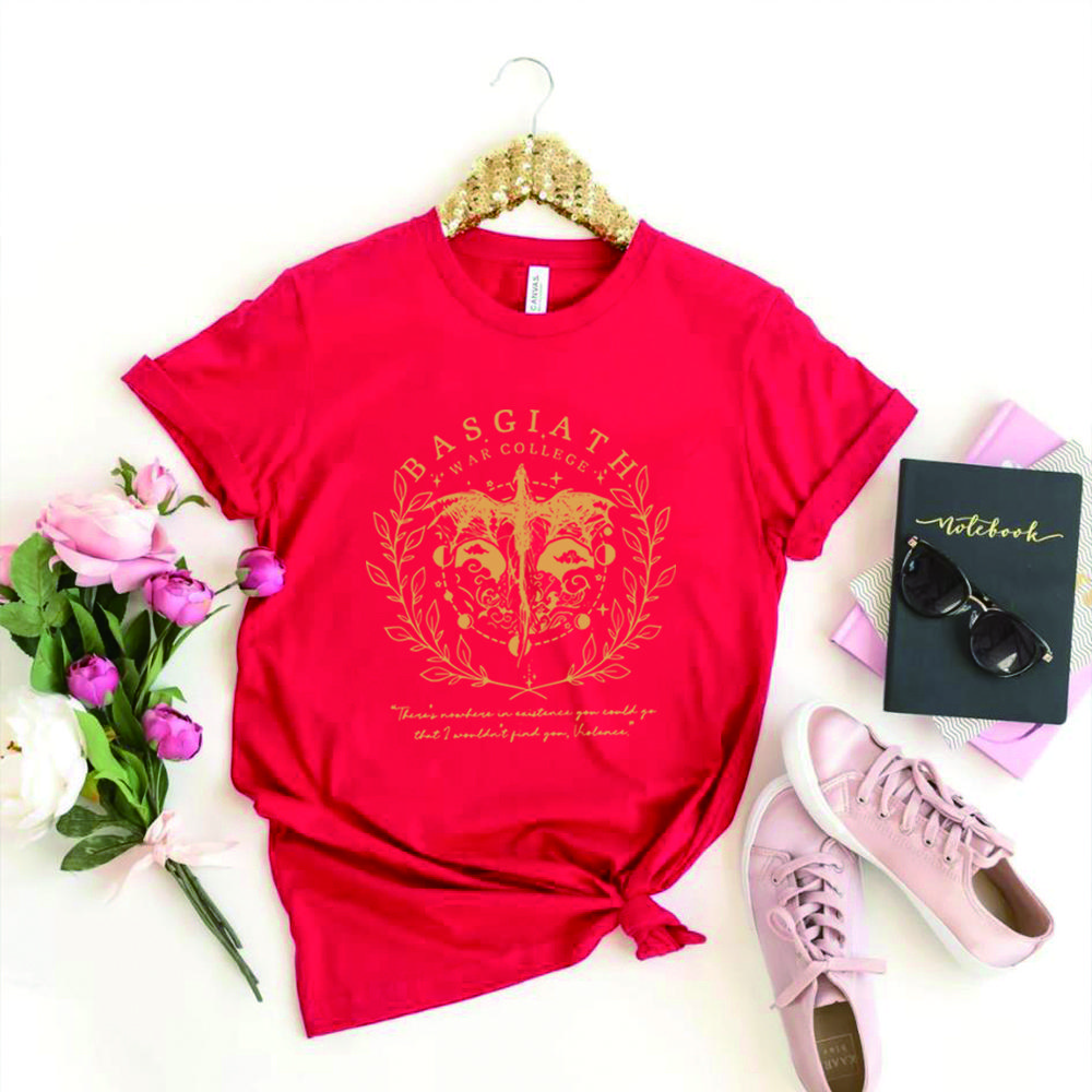 Basgiath War College T-Shirt Ästhetisches Fourth Wing Shirt Retro Fly or Die Shirts Fourth Wing Riders Quadrant Tee Bücherhaftes Geschenk