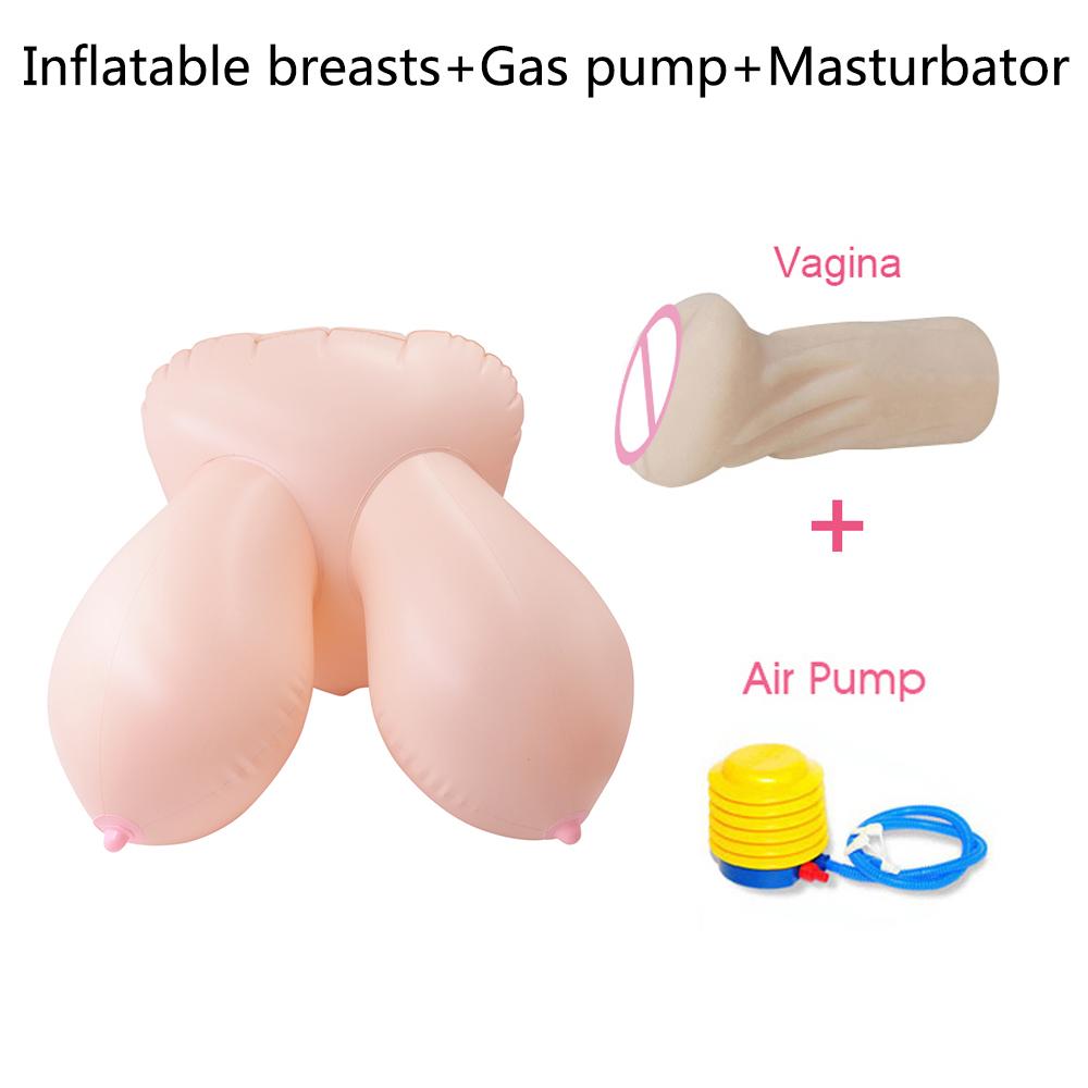 Inflatable Fake Boobs Masturbation Breasts Sex Toys Sex Product For Male Pocket Pussy