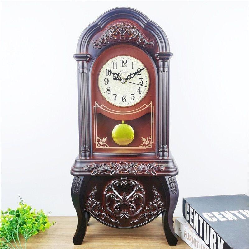 Swinging Clock with Silent Operation, Antique Style Clock Nostalgic Home Clock Living Room Ornament