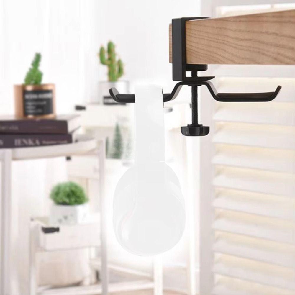 Aluminum Zinc Zinc Alloy Earphone Bracket Hanger Double Hook Headset Rack Holder  For Under Desk
